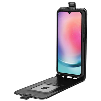 SKALO Samsung A16 Vertical Flip PU-Nahka Lompakkokotelo - Musta