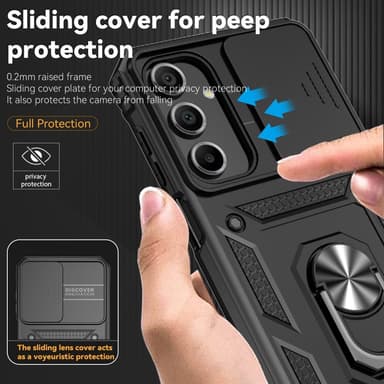 SKALO Samsung A16 Armor hybridi metallirengas kameran liukusäädin - Musta