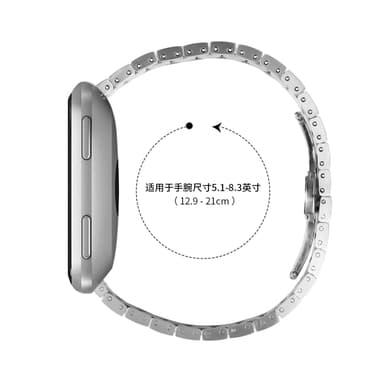 Ruostumattomasta teräksestä valmistettu rannekello Huawei GT2/3/Huami/Samsung 22mm Hopea