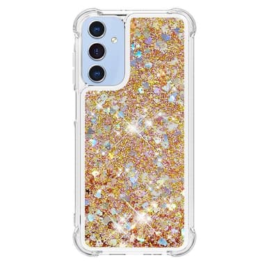 SKALO Samsung A16 Juoksuhiekka Glitter Sydämet TPU kuori - Kulta