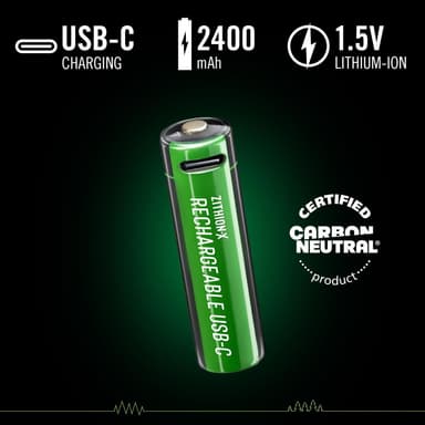 Coast ZXAA Zithion-X USB-C ladattavat litiumparistot (4 kpl)