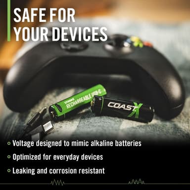 Coast ZXAA Zithion-X USB-C ladattavat litiumparistot (4 kpl)