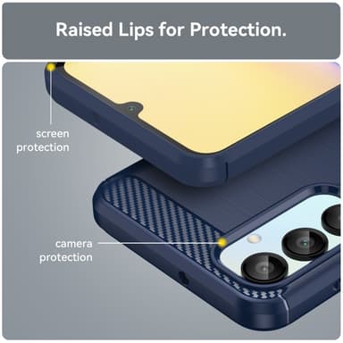 SKALO Samsung A16 Armor Carbon Iskunkestävä TPU suojakuori - Sininen