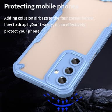 SKALO Samsung A16 Armor Hybrid Frosted Suojakuori - Sininen