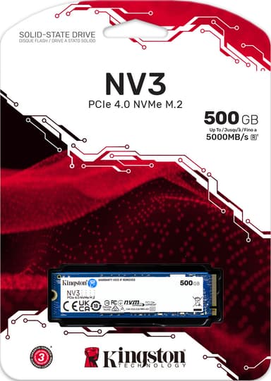 Kingston NV3 M.2 NVMe Gen 4 sisäinen SSD muisti (500 GB)