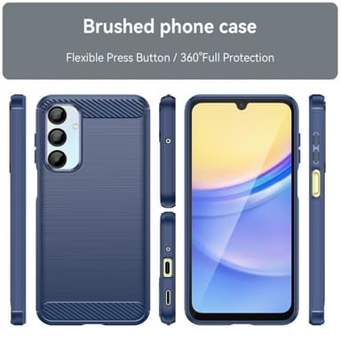 SKALO Samsung A16 Armor Carbon Iskunkestävä TPU suojakuori - Sininen