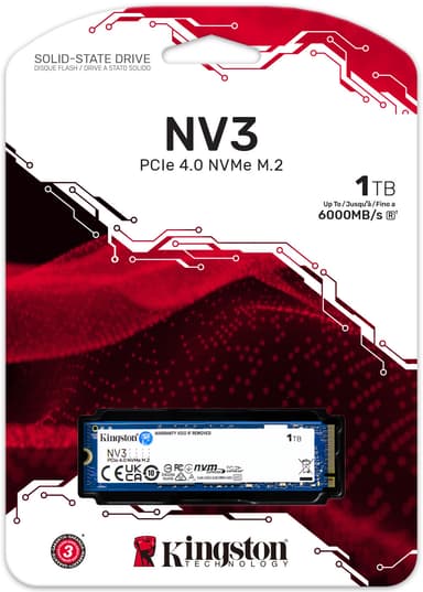 Kingston NV3 M.2 NVMe Gen 4 sisäinen SSD muisti (1 TB)