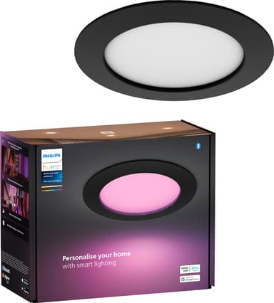 Philips Hue WCA Slim suurikokoinen upotettava LED-valaisin (musta)