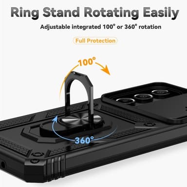 SKALO Samsung A16 Armor hybridi metallirengas kameran liukusäädin - Musta