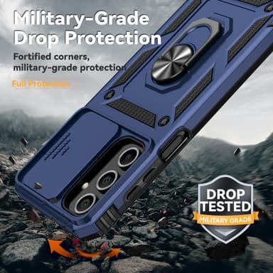 SKALO Samsung A16 Armor hybridi metallirengas kameran liukusäädin - Sininen
