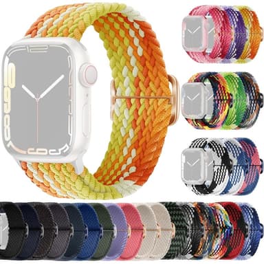 SKALO Punottu -ranneke Apple Watch Ultra 2 49mm - Oranssi-Keltainen