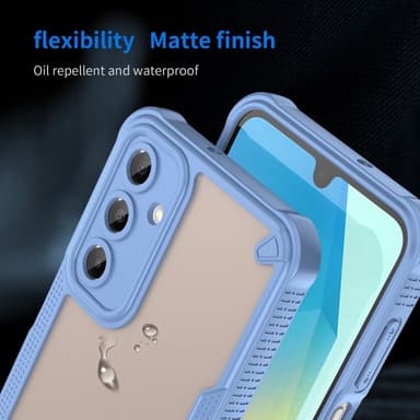 SKALO Samsung A16 Armor Hybrid Frosted Suojakuori - Sininen
