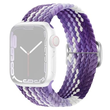 SKALO Punottu -ranneke Apple Watch Series 10 42mm - Violetti-Valkoinen