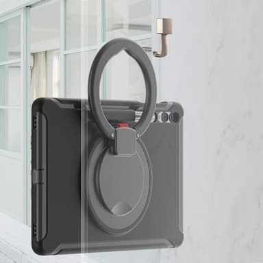 SKALO Samsung Tab S10 Plus Extra Shockproof Armor 360 Kahva/Tripod Suojakuori - Musta