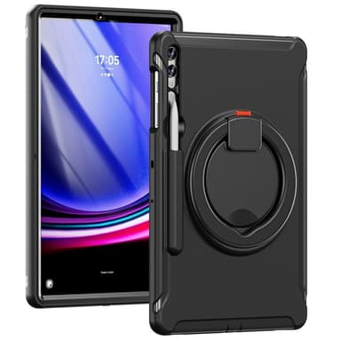 SKALO Samsung Tab S10 Plus Extra Shockproof Armor 360 Kahva/Tripod Suojakuori - Musta