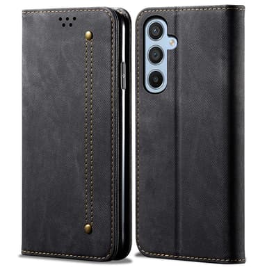 SKALO Samsung A16 Jeans Lompakkokotelo - Musta
