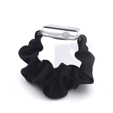 SKALO Scrunchie-ranneke Apple Watch Series 7-9 45mm - Musta
