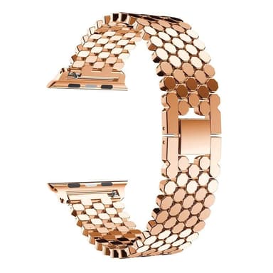 SKALO Fish Scale Metalliranneke Apple Watch Series 4-6 40mm - Ruusukulta
