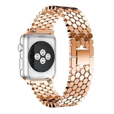 SKALO Fish Scale Metalliranneke Apple Watch Series 4-6 40mm - Ruusukulta