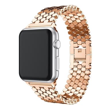 SKALO Fish Scale Metalliranneke Apple Watch Series 4-6 40mm - Ruusukulta