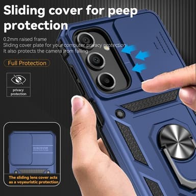 SKALO Samsung A16 Armor hybridi metallirengas kameran liukusäädin - Sininen