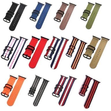 SKALO Nato-ranneke Nylon Apple Watch Series 7-9 41mm - Sininen