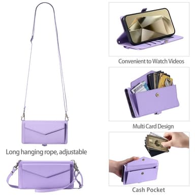 SKALO Samsung A16 PU-Nahkakotelo Lompakkokotelo - Violetti