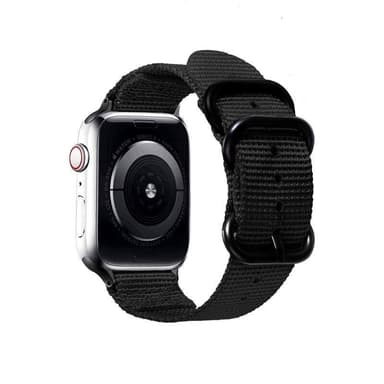 SKALO Nato-ranneke Nylon Apple Watch Series 7-9 41mm - Musta