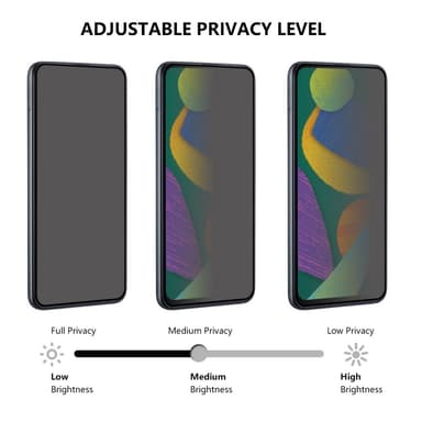 2-KPL SKALO Google Pixel 9/Pixel 9 Pro Yksityisyys näytönsuoja karkaistu lasi - Musta