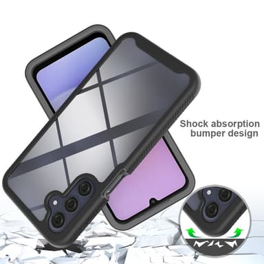 SKALO Samsung A16 Iskunkestävä Clear Hybridi Suojakuori - Musta