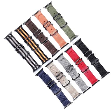 SKALO Nato-ranneke Nylon Apple Watch Series 7-9 41mm - Harmaa