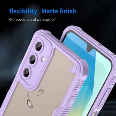 SKALO Samsung A16 Armor Hybrid Frosted Suojakuori - Violetti