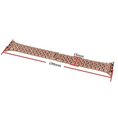 SKALO Teräsranneke Bling Apple Watch Series 4-6 44mm - Pinkki