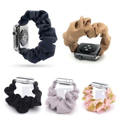 SKALO Scrunchie-ranneke Apple Watch Series 10 46mm - Musta