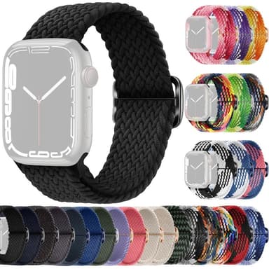 SKALO Punottu -ranneke Apple Watch Ultra 49mm - Musta