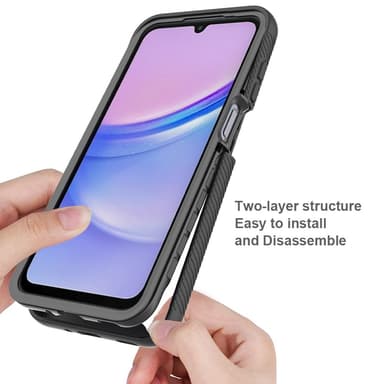 SKALO Samsung A16 Iskunkestävä Clear Hybridi Suojakuori - Musta