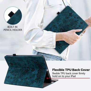 SKALO Samsung Tab S10 Plus Mandala Butterfly Suojakotelo - Sininen