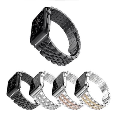 SKALO Metalliranneke, 5 lenkkiä Apple Watch Series 7-9 45mm - Kulta