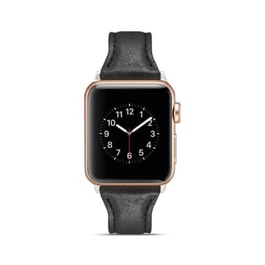 SKALO Kapea nahkaranneke Apple Watch Series 10 46mm - Musta