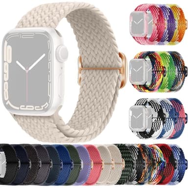 SKALO Punottu -ranneke Apple Watch Ultra 2 49mm - Valkoinen
