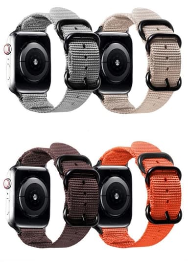 SKALO Nato-ranneke Nylon Apple Watch Series 4-6 40mm - Harmaa