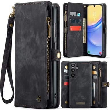 CaseMe Samsung A16 008 BIg Wallet 2in1 Magnet Lompakkokotelo - Musta