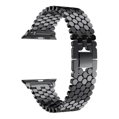 SKALO Fish Scale Metalliranneke Apple Watch SE 40mm - Musta