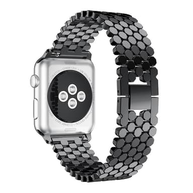 SKALO Fish Scale Metalliranneke Apple Watch SE 40mm - Musta