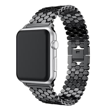 SKALO Fish Scale Metalliranneke Apple Watch SE 40mm - Musta