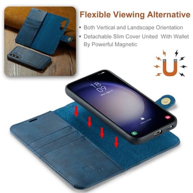 DG MING Samsung A16 2-in-1 magneetti lompakkokotelo - Sininen