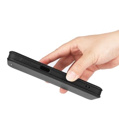 SKALO Samsung A16 Carbon Fiber Lompakkokotelo - Musta