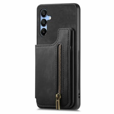 SKALO Samsung A16 PU-nahkainen Suojakuori Lompakkokotelo - Musta