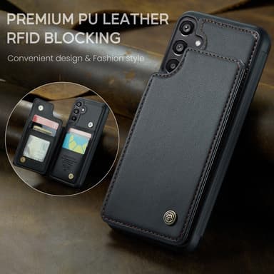 CaseMe Samsung A16 C22 Series Suojakuori+Lompakko - Musta