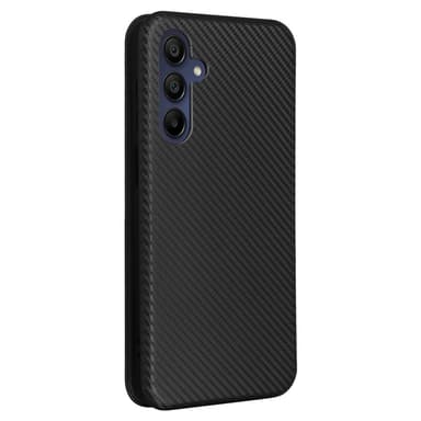 SKALO Samsung A16 Carbon Fiber Lompakkokotelo - Musta
